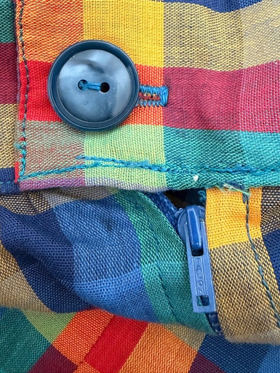 Vintage Multicolor Plaid Midi Skirt - Red, Blue, Yellow, Green - Picture 9 of 9